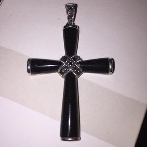 Genuine ONYX Sterling Silver Cross